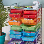 20-Drawer Everyday Mobile Storage Utility Cart, Craft Organizer