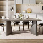 71 Inch Rectangular Dining Table for 6, Rustic Farmhouse Kitchen Table with Heavy Duty Legs