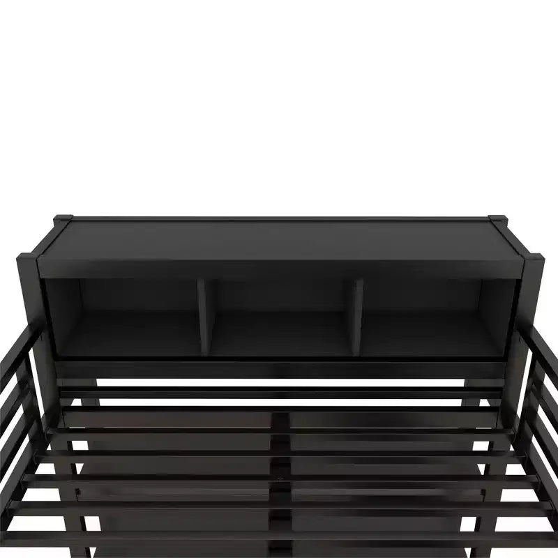 Full/Queen Size Loft Bed with Wardrobe & L-Shaped Desk,Heavy Duty Metal Bunk Beds with Storage,High Loft Beds for Teens & Adults