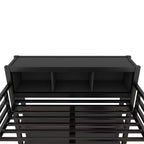Full/Queen Size Loft Bed with Wardrobe & L-Shaped Desk,Heavy Duty Metal Bunk Beds with Storage,High Loft Beds for Teens & Adults