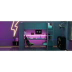 Full/Twin Size Wooden Loft Bed with Desk & Multi-storage Shelves,Bunk Bed with LEDs,Charging Station, Loft Beds for Kids,Teens