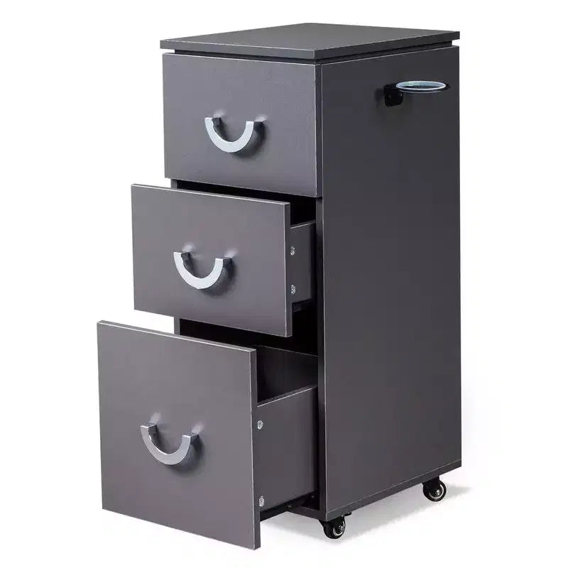 Salon Trolley Cart with Wheels, 3 Drawers, Side Tool Holders