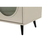 60 Gold Wood And Glass Sideboard with Four Doors