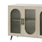 60 Gold Wood And Glass Sideboard with Four Doors