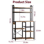 6 Tier Bakers Rack with Power OutletMicrowave Stand and Coffee Bar Table for Kitchen Storage of Spices, and Pans