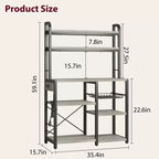 6 Tier Bakers Rack with Power OutletMicrowave Stand and Coffee Bar Table for Kitchen Storage of Spices, and Pans