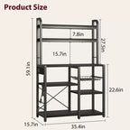 6 Tier Bakers Rack with Power OutletMicrowave Stand and Coffee Bar Table for Kitchen Storage of Spices, and Pans
