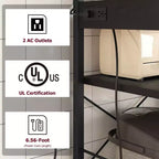 6 Tier Bakers Rack with Power OutletMicrowave Stand and Coffee Bar Table for Kitchen Storage of Spices, and Pans
