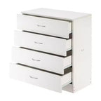 4-Drawer White Particle Board 25.98in. W Chest of Drawer