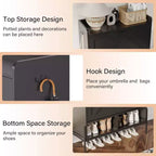 2-Drawer Shoe Cabinet, Freestanding Entryway Organizer with Flip-Up Doors, Metal Legs, Narrow Shoe Rack for Dry/Wet Separation Storage