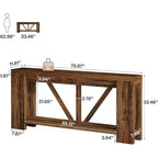 70.9-Inch Long Console Table, 2-Tier Farmhouse Sofa Table Behind Couch, Large Entry Console with Storage for Hallway, Foyer