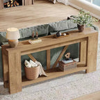70.9-Inch Long Console Table, 2-Tier Farmhouse Sofa Table Behind Couch, Large Entry Console with Storage for Hallway, Foyer