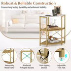 Corner Printer Stand with Charging Station Adjustable Metal Mesh Shelf Black/Brown/White