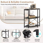 Corner Printer Stand with Charging Station Adjustable Metal Mesh Shelf Black/Brown/White