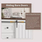 Farmhouse 5 Drawer Dresser for Bedroom, 48 Tall Wood Dresser Chest of Drawer with Sliding Barn Door, Storage Organizer