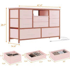 47.4-inch TV Stand with 8 Drawers, RGB Smart Light Strip, Dual Power Outlets, Suitable for Multiple Scenarios