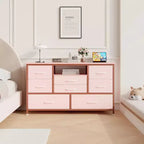 47.4-inch TV Stand with 8 Drawers, RGB Smart Light Strip, Dual Power Outlets, Suitable for Multiple Scenarios