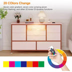 47.4-inch TV Stand with 8 Drawers, RGB Smart Light Strip, Dual Power Outlets, Suitable for Multiple Scenarios