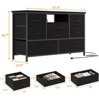 47.4-inch TV Stand with 8 Drawers, RGB Smart Light Strip, Dual Power Outlets, Suitable for Multiple Scenarios