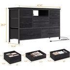 47.4-inch TV Stand with 8 Drawers, RGB Smart Light Strip, Dual Power Outlets, Suitable for Multiple Scenarios
