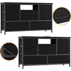 47.4-inch TV Stand with 8 Drawers, RGB Smart Light Strip, Dual Power Outlets, Suitable for Multiple Scenarios
