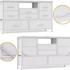 47.4-inch TV Stand with 8 Drawers, RGB Smart Light Strip, Dual Power Outlets, Suitable for Multiple Scenarios
