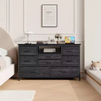 47.4-inch TV Stand with 8 Drawers, RGB Smart Light Strip, Dual Power Outlets, Suitable for Multiple Scenarios