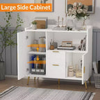 Aufbewahrungsschrank, Buffet-Schrank mit Regal, Kaffeebar mit 2 Schubladen und 2 Türen sowie offenem Stauraum