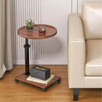 Adjustable Height C-Shaped Mobile Side Table with Wheels for Living Room Bedroom