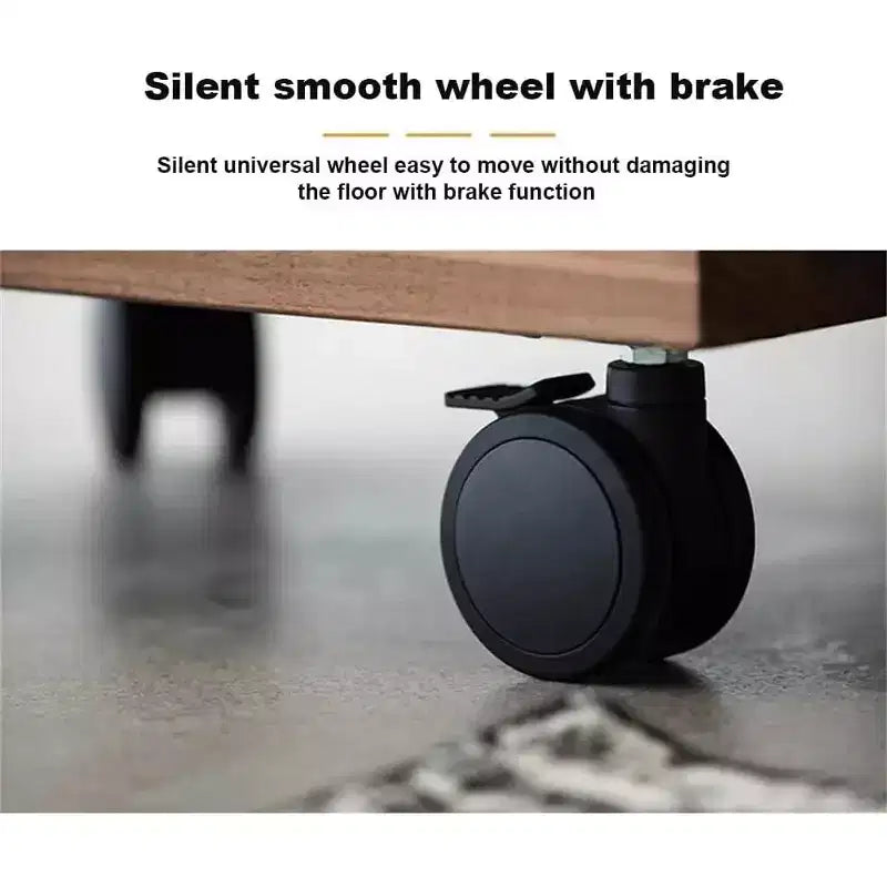 Adjustable Height C-Shaped Mobile Side Table with Wheels for Living Room Bedroom