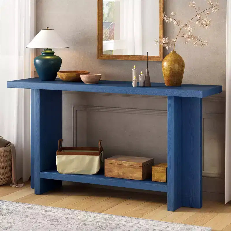 Console Tables For Entryway, Large Sofa Table Behind Couch Wooden Console Sofa Tables With T-shaped Design Legs For Living Room, Foyer