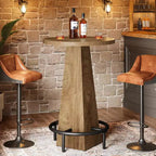 Bar Table, 37.4 High Round Pub Table for Small Bars, Dining Room, Kitchen, Wood Color (Only Table)