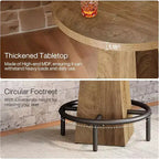 Bar Table, 37.4 High Round Pub Table for Small Bars, Dining Room, Kitchen, Wood Color (Only Table)
