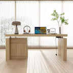 Height-Adjustable Computer Desk Office Desk Built-In Storage Cabinet & Drawer