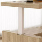 Height-Adjustable Computer Desk Office Desk Built-In Storage Cabinet & Drawer
