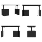 Height-Adjustable Computer Desk Office Desk Built-In Storage Cabinet & Drawer
