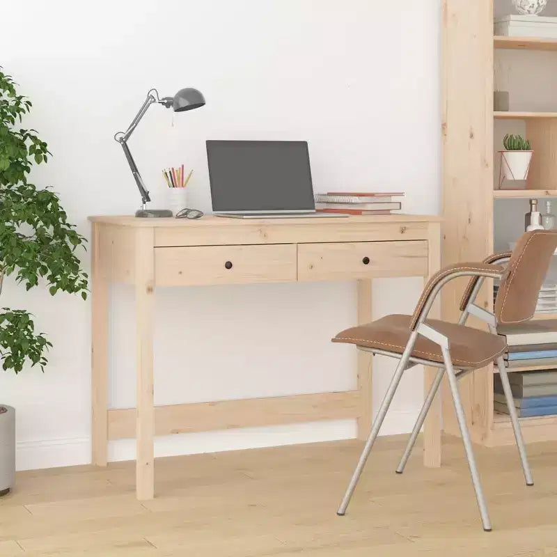 Desk Natural Wood Solid pine wood Medium Desk Rectangular