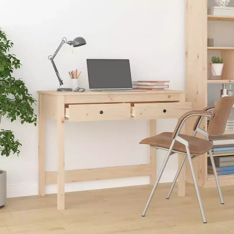 Desk Natural Wood Solid pine wood Medium Desk Rectangular