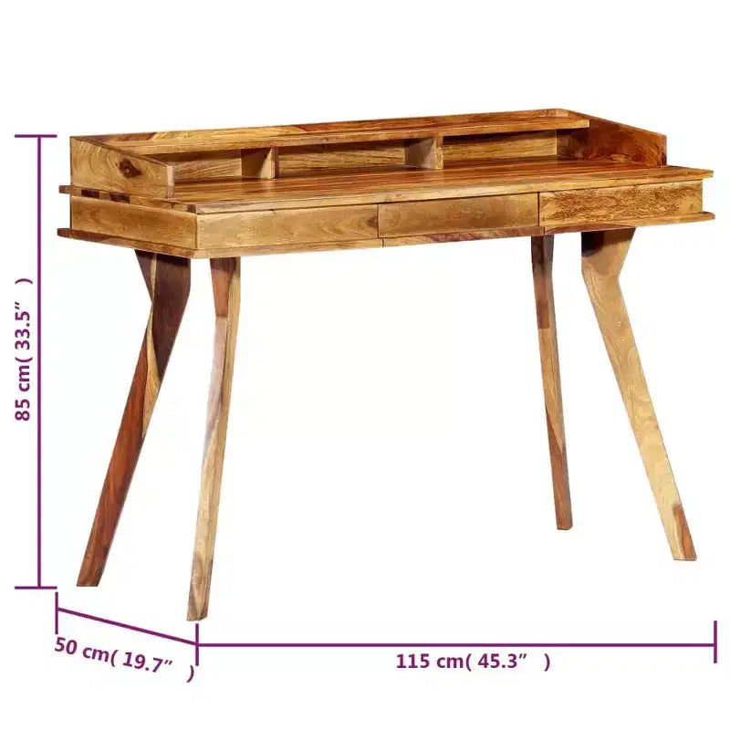 Writing Desk 45.3x19.7x33.5 Solid Acacia Wood