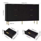 7-Schubladen-Kommode für Schlafzimmer, moderner Holz-Aufbewahrungsorganizer mit goldenen Metallgriffen & Kippschutz für Flur, Eingangsbereich