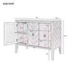 Vintage Akzent Aufbewahrungsschrank mit verstellbarem Regal, Sideboard-Konsole aus Massivholz, Sofatisch Grau