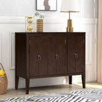 Vintage Akzent Aufbewahrungsschrank mit verstellbarem Regal, Sideboard-Konsole aus Massivholz, Sofatisch Grau