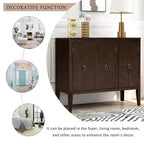 Vintage Akzent Aufbewahrungsschrank mit verstellbarem Regal, Sideboard-Konsole aus Massivholz, Sofatisch Grau