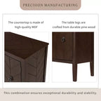 Vintage Akzent Aufbewahrungsschrank mit verstellbarem Regal, Sideboard-Konsole aus Massivholz, Sofatisch Grau