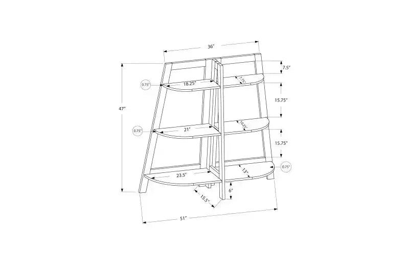 3-Tier Modern Ladder Bookshelves,Open Bookshelf,Wood Shelf Book Racks,Bookcases for Small Space,Living Room,Bedroom,Office