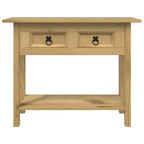 Console Table Brown Solid Waxed Pinewood 36.6 x 13.6 x 28.7 in
