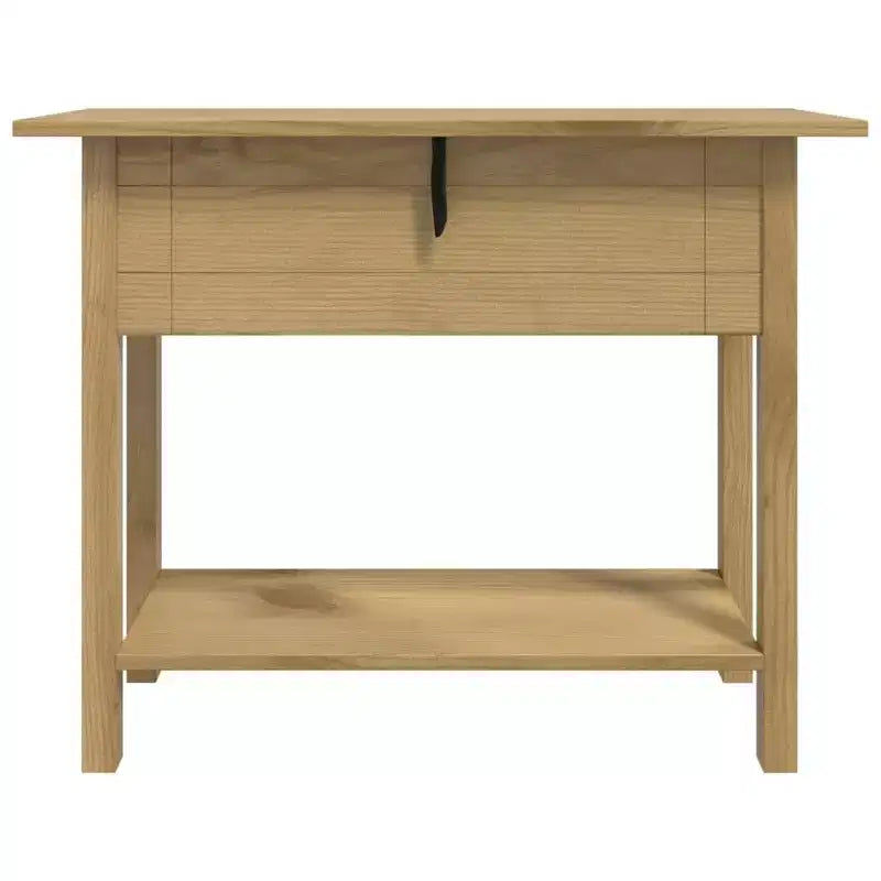 Console Table Brown Solid Waxed Pinewood 36.6 x 13.6 x 28.7 in