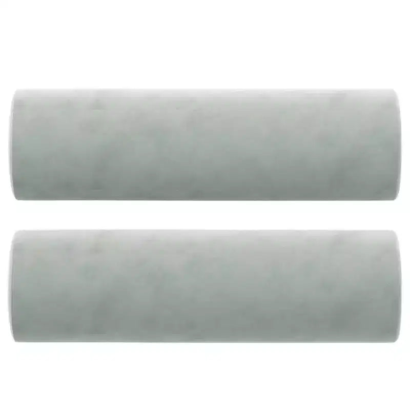 3-Seater Sofa with Throw Pillows Light Gray 70.9 Velvet