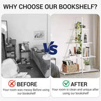 4 Shelf Bookshelf, Sailboat A-Shape Structure, Ladder Display Shelf, Classical Modern Bookshelf Book, For CDs/Books/Films