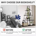 4 Shelf Bookshelf, Sailboat A-Shape Structure, Ladder Display Shelf, Classical Modern Bookshelf Book, For CDs/Books/Films